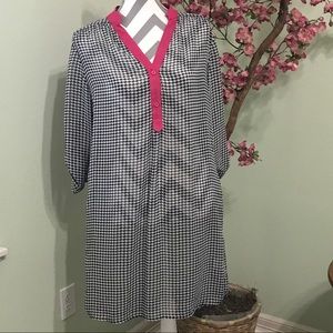 Houndstooth sheer tunic